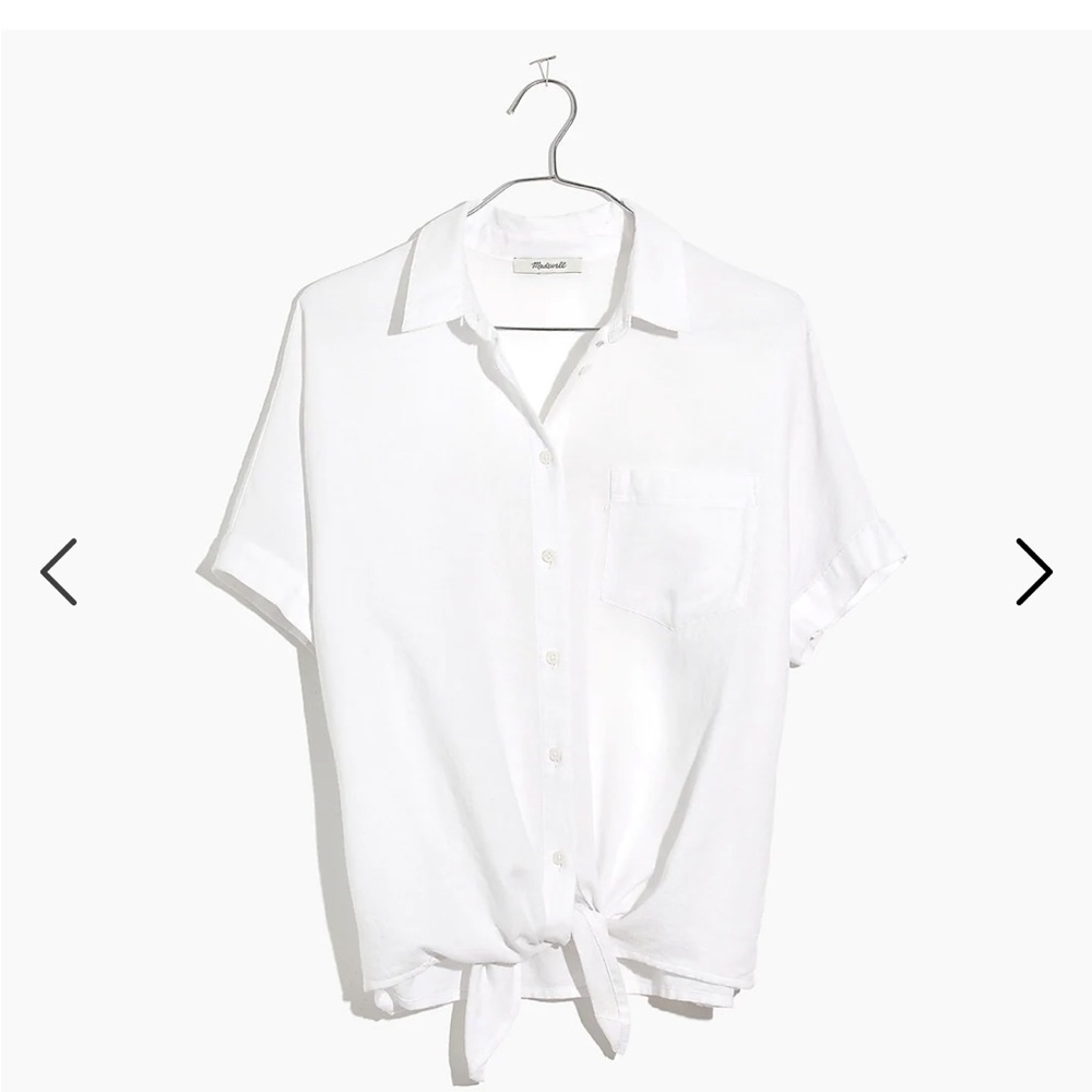 Madewell Short-Sleeve Tie-Front Shirt